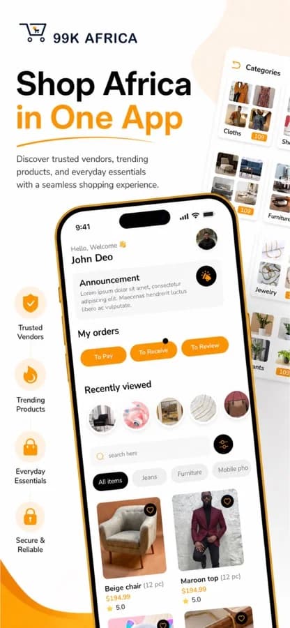99K Africa app screenshot from the App Store
