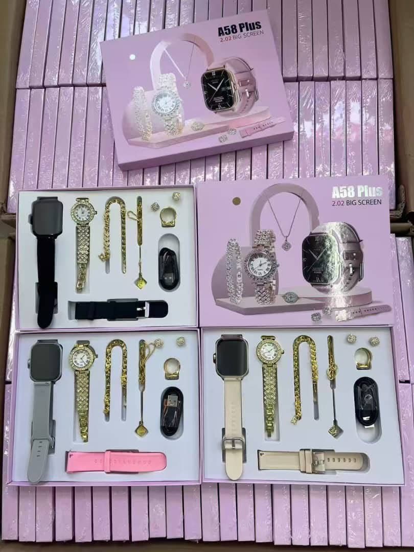 A58 Plus Smart Watch Gift Set – 2.02” Display with Luxury Jewelry & Accessories 1